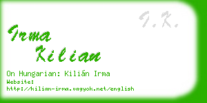 irma kilian business card